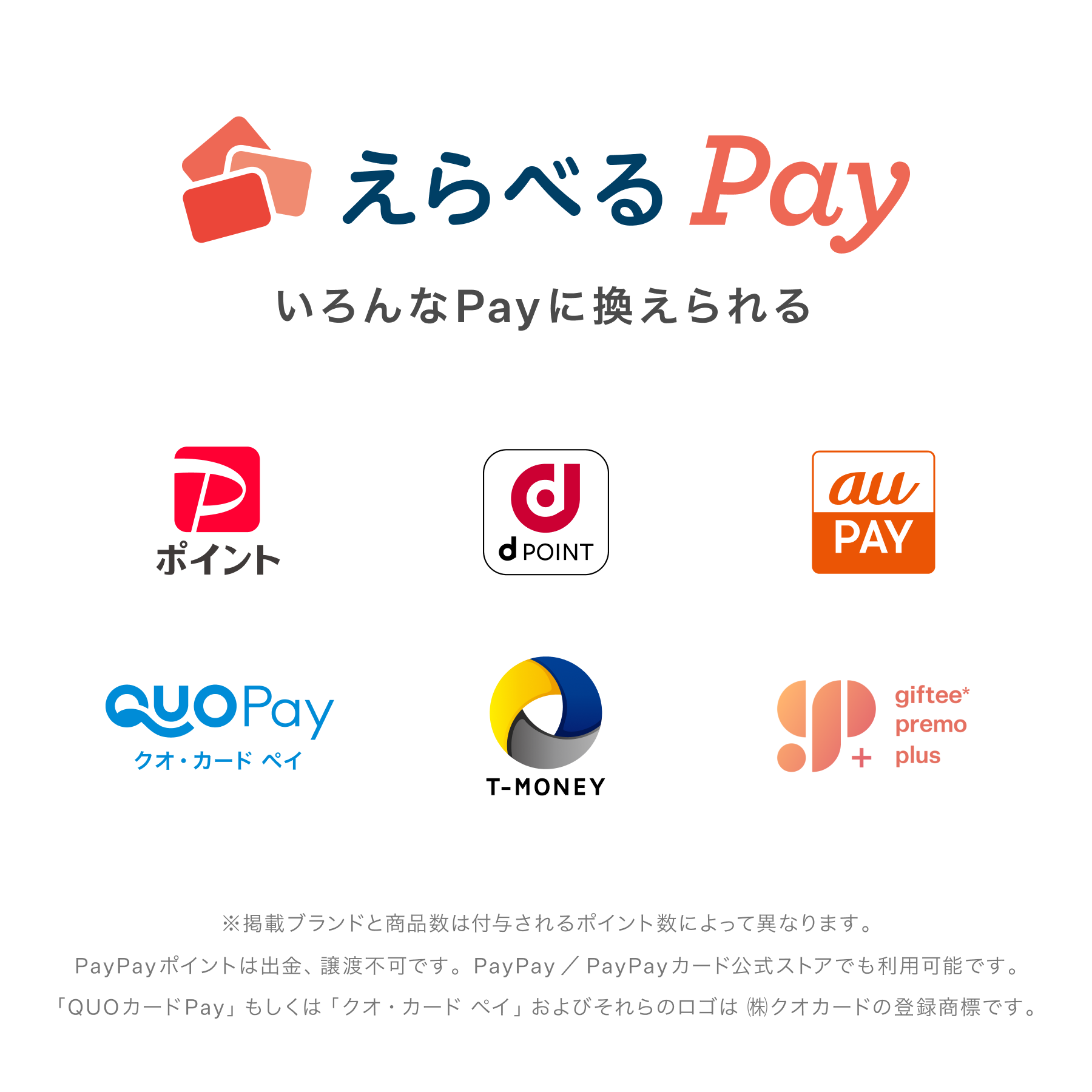 えらべるPay いろいろなPayに換えられる